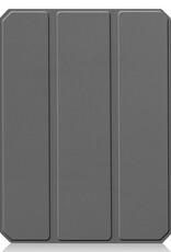 BASEY. Hoesje Geschikt voor iPad Mini 6 Hoes Case Tablet Hoesje Tri-fold Met Uitsparing Geschikt voor Apple Pencil Met Screenprotector - Hoes Geschikt voor iPad Mini 6 Hoesje Hard Cover Bookcase Hoes - Grijs