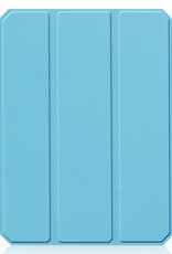 BASEY. Hoesje Geschikt voor iPad Mini 6 Hoes Case Tablet Hoesje Tri-fold Met Uitsparing Geschikt voor Apple Pencil Met Screenprotector - Hoes Geschikt voor iPad Mini 6 Hoesje Hard Cover Bookcase Hoes - Lichtblauw