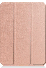 BASEY. Hoesje Geschikt voor iPad Mini 6 Hoes Case Tablet Hoesje Tri-fold Met Uitsparing Geschikt voor Apple Pencil Met Screenprotector - Hoes Geschikt voor iPad Mini 6 Hoesje Hard Cover Bookcase Hoes - Rosé goud