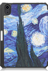BASEY. Hoesje Geschikt voor iPad Mini 6 Hoes Case Tablet Hoesje Tri-fold Met Uitsparing Geschikt voor Apple Pencil Met Screenprotector - Hoes Geschikt voor iPad Mini 6 Hoesje Hard Cover Bookcase Hoes - Sterrenhemel