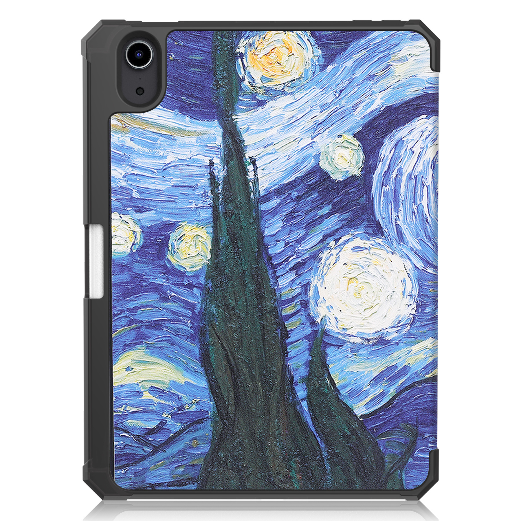 BASEY. Hoesje Geschikt voor iPad Mini 6 Hoes Case Tablet Hoesje Tri-fold Met Uitsparing Geschikt voor Apple Pencil Met Screenprotector - Hoes Geschikt voor iPad Mini 6 Hoesje Hard Cover Bookcase Hoes - Sterrenhemel