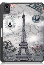 NoXx Hoesje Geschikt voor iPad Mini 6 Hoesje Case Hard Cover Hoes Book Case Met Uitsparing Geschikt voor Apple Pencil Met Screenprotector - Eiffeltoren