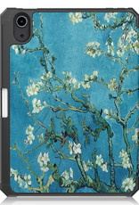 Nomfy Hoes Geschikt voor iPad Mini 6 Hoes Tri-fold Tablet Hoesje Case Met Uitsparing Geschikt voor Apple Pencil Met Screenprotector - Hoesje Geschikt voor iPad Mini 6 Hoesje Hardcover Bookcase - Bloesem