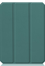 Nomfy Hoes Geschikt voor iPad Mini 6 Hoes Tri-fold Tablet Hoesje Case Met Uitsparing Geschikt voor Apple Pencil Met Screenprotector - Hoesje Geschikt voor iPad Mini 6 Hoesje Hardcover Bookcase - Donkergroen