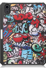 Nomfy Hoes Geschikt voor iPad Mini 6 Hoes Tri-fold Tablet Hoesje Case Met Uitsparing Geschikt voor Apple Pencil Met Screenprotector - Hoesje Geschikt voor iPad Mini 6 Hoesje Hardcover Bookcase - Graffity