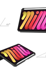 Nomfy Hoes Geschikt voor iPad Mini 6 Hoes Tri-fold Tablet Hoesje Case Met Uitsparing Geschikt voor Apple Pencil Met Screenprotector - Hoesje Geschikt voor iPad Mini 6 Hoesje Hardcover Bookcase - Grijs