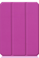 Nomfy Hoes Geschikt voor iPad Mini 6 Hoes Tri-fold Tablet Hoesje Case Met Uitsparing Geschikt voor Apple Pencil Met Screenprotector - Hoesje Geschikt voor iPad Mini 6 Hoesje Hardcover Bookcase - Paars