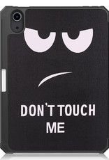 Nomfy Hoes Geschikt voor iPad Mini 6 Hoes Tri-fold Tablet Hoesje Case Met Uitsparing Geschikt voor Apple Pencil Met Screenprotector - Hoesje Geschikt voor iPad Mini 6 Hoesje Hardcover Bookcase - Don't Touch Me