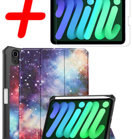 BASEY. BASEY. iPad Mini 6 Hoes Met Uitsparing Apple Pencil En Met Screenprotector - Galaxy