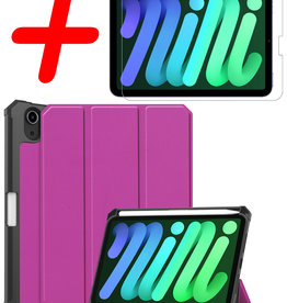 BASEY. BASEY. iPad Mini 6 Hoes Met Uitsparing Apple Pencil En Met Screenprotector - Paars