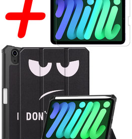 BASEY. BASEY. iPad Mini 6 Hoes Met Uitsparing Apple Pencil En Met Screenprotector - Don't touch me