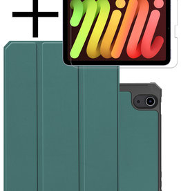 NoXx NoXx iPad Mini 6 Hoes Met Uitsparing Apple Pencil En Met Screenprotector - Donkergroen