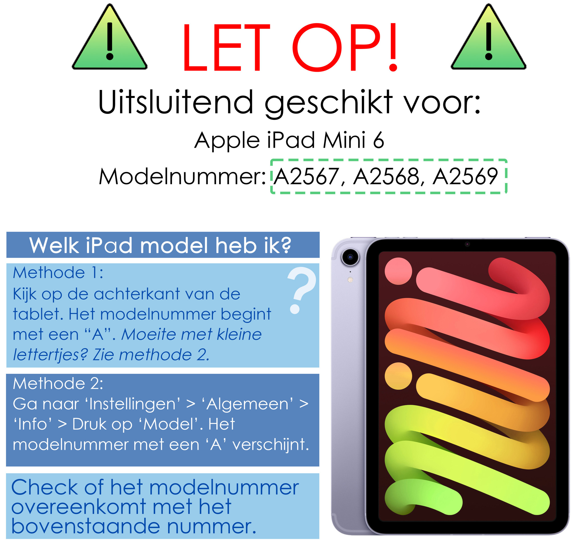 NoXx Hoesje Geschikt voor iPad Mini 6 Hoesje Case Hard Cover Hoes Book Case Met Uitsparing Geschikt voor Apple Pencil Met Screenprotector - Lichtblauw