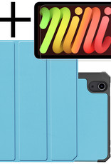 NoXx Hoesje Geschikt voor iPad Mini 6 Hoesje Case Hard Cover Hoes Book Case Met Uitsparing Geschikt voor Apple Pencil Met Screenprotector - Lichtblauw