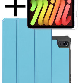 NoXx NoXx iPad Mini 6 Hoes Met Uitsparing Apple Pencil En Met Screenprotector - Lichtblauw