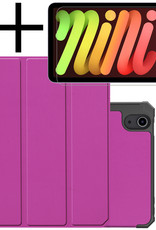NoXx Hoesje Geschikt voor iPad Mini 6 Hoesje Case Hard Cover Hoes Book Case Met Uitsparing Geschikt voor Apple Pencil Met Screenprotector - Paars