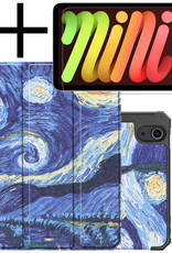 NoXx Hoesje Geschikt voor iPad Mini 6 Hoesje Case Hard Cover Hoes Book Case Met Uitsparing Geschikt voor Apple Pencil Met Screenprotector - Sterrenhemel