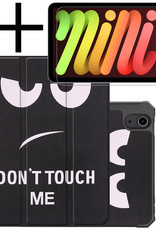 NoXx Hoesje Geschikt voor iPad Mini 6 Hoesje Case Hard Cover Hoes Book Case Met Uitsparing Geschikt voor Apple Pencil Met Screenprotector - Don't Touch Me