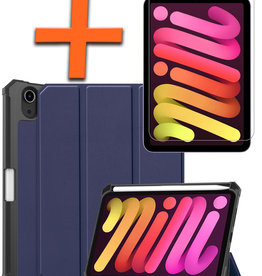 Nomfy Nomfy iPad Mini 6 Hoes Met Uitsparing Apple Pencil En Met Screenprotector - Donkerblauw
