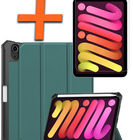 Nomfy Nomfy iPad Mini 6 Hoes Met Uitsparing Apple Pencil En Met Screenprotector - Donkergroen