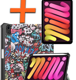 Nomfy Nomfy iPad Mini 6 Hoes Met Uitsparing Apple Pencil En Met Screenprotector - Graffity
