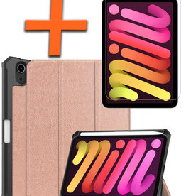 Nomfy Nomfy iPad Mini 6 Hoes Met Uitsparing Apple Pencil En Met Screenprotector - Rose Goud