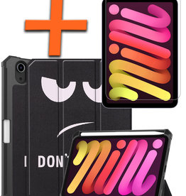 Nomfy Nomfy iPad Mini 6 Hoes Met Uitsparing Apple Pencil En Met Screenprotector - Don't touch me