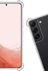 Nomfy Hoesje Geschikt voor Samsung S22 Hoesje Shock Proof Cover Case Shockproof Met Screenprotector - Hoes Geschikt voor Samsung Galaxy S22 Hoes Siliconen Back Case - Transparant