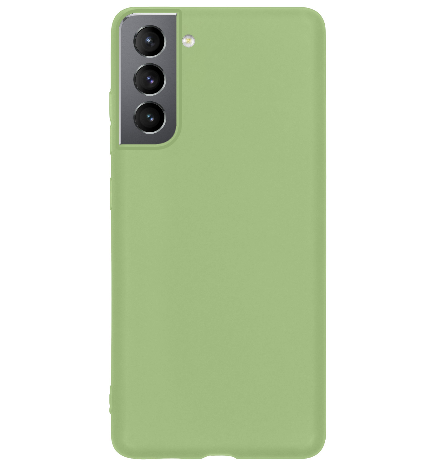 BASEY. Hoes Geschikt voor Samsung S22 Hoesje Siliconen Back Cover Case Met Screenprotector - Hoesje Geschikt voor Samsung Galaxy S22 Hoes Cover Hoesje - Groen