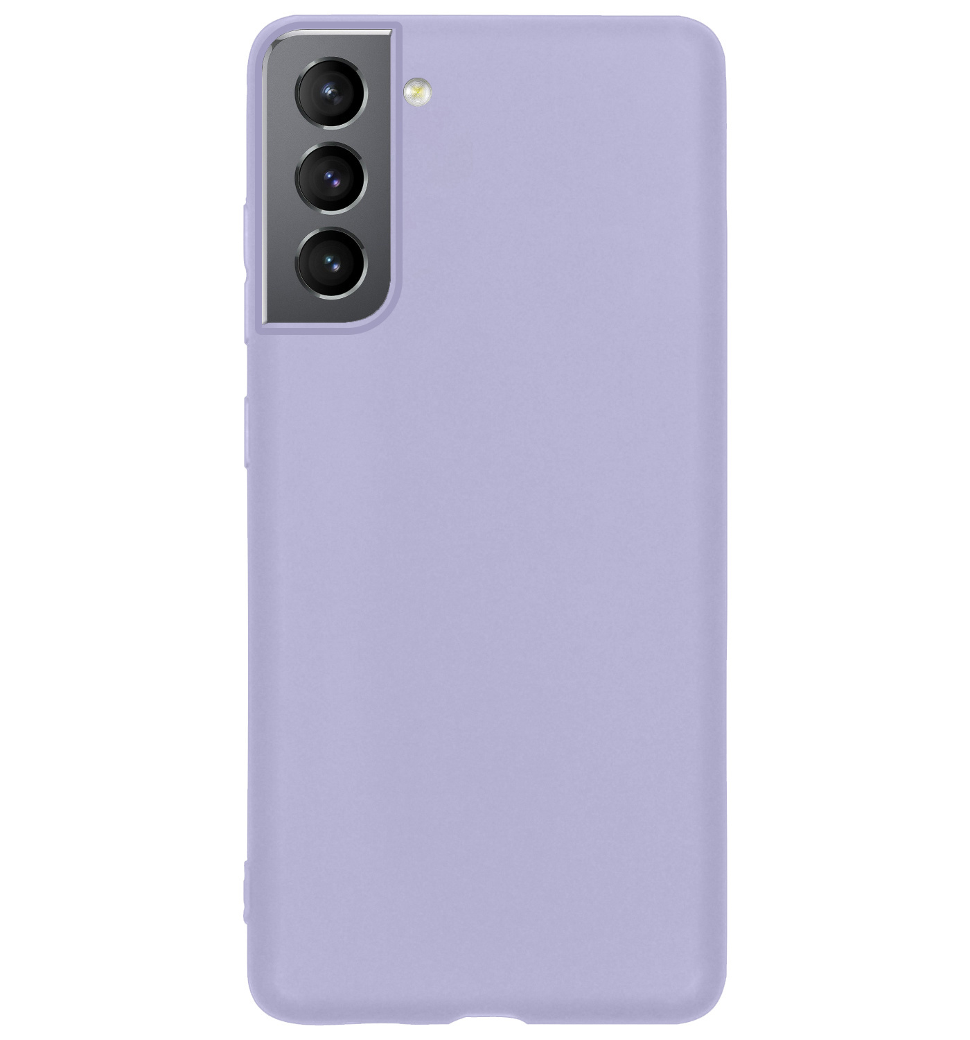 BASEY. Hoes Geschikt voor Samsung S22 Hoesje Siliconen Back Cover Case Met 2x Screenprotector - Hoesje Geschikt voor Samsung Galaxy S22 Hoes Cover Hoesje - Lila