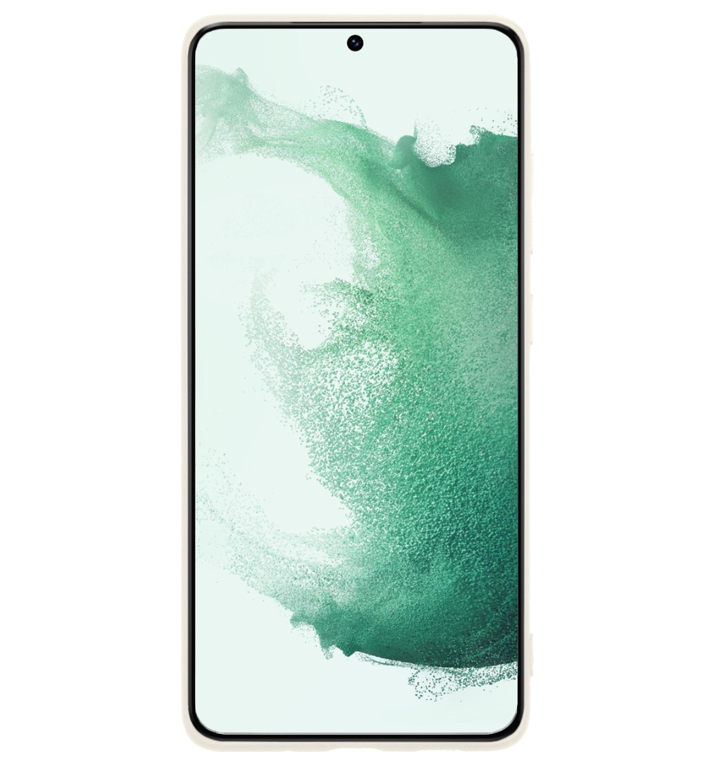 BASEY. Hoes Geschikt voor Samsung S22 Hoesje Siliconen Back Cover Case Met 2x Screenprotector - Hoesje Geschikt voor Samsung Galaxy S22 Hoes Cover Hoesje - Wit