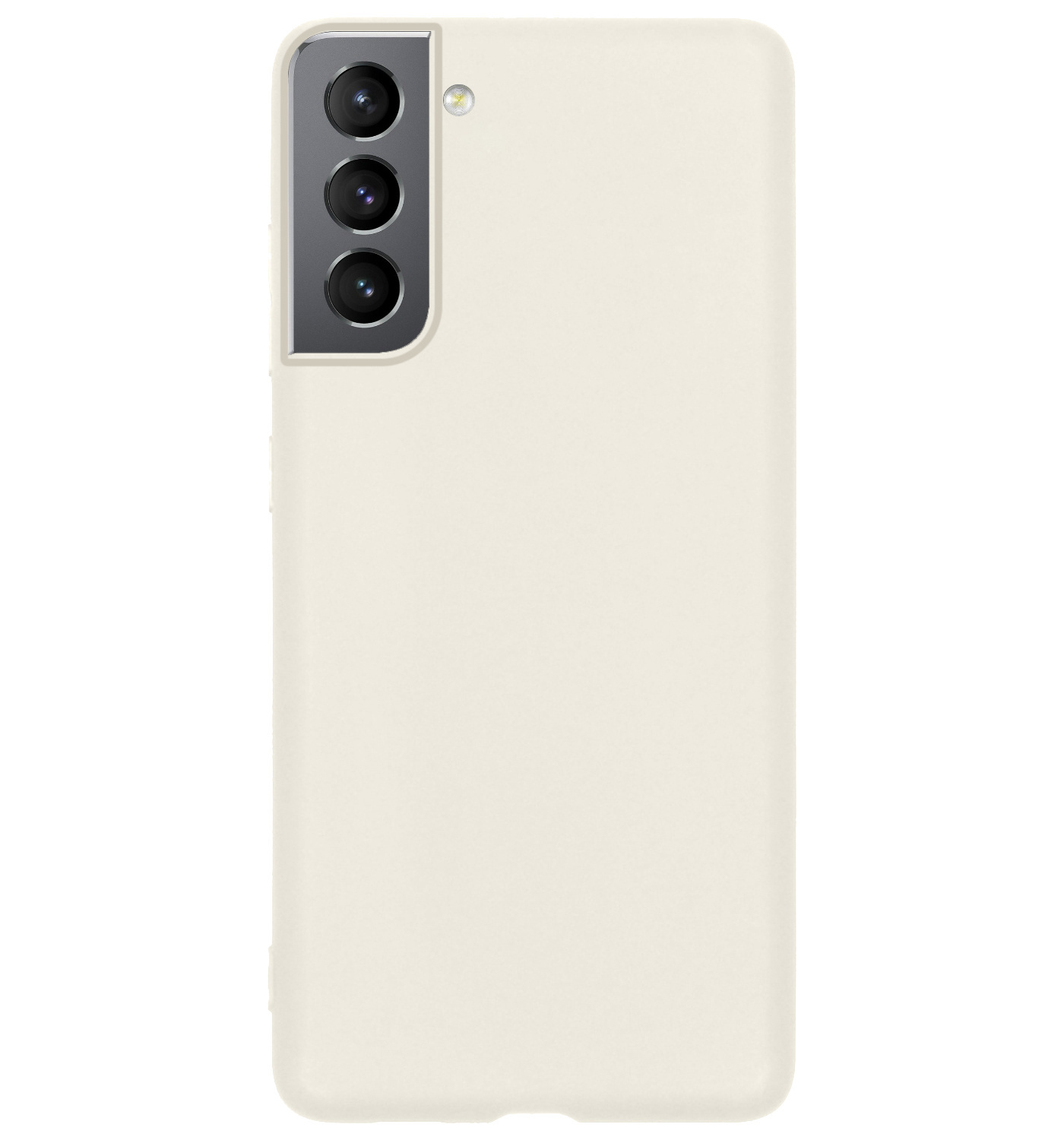 BASEY. Hoes Geschikt voor Samsung S22 Hoesje Siliconen Back Cover Case Met 2x Screenprotector - Hoesje Geschikt voor Samsung Galaxy S22 Hoes Cover Hoesje - Wit