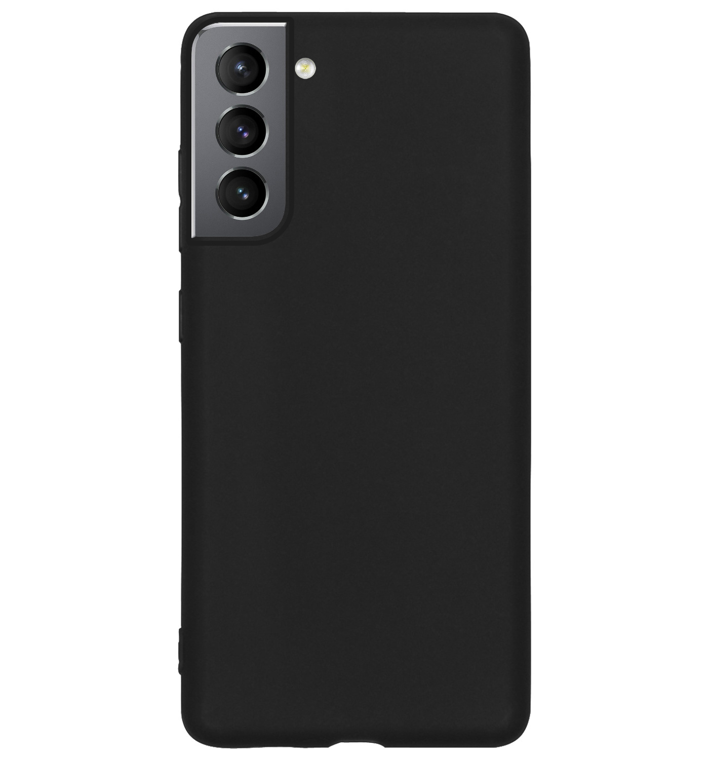 BASEY. Hoes Geschikt voor Samsung S22 Hoesje Siliconen Back Cover Case Met 2x Screenprotector - Hoesje Geschikt voor Samsung Galaxy S22 Hoes Cover Hoesje - Zwart