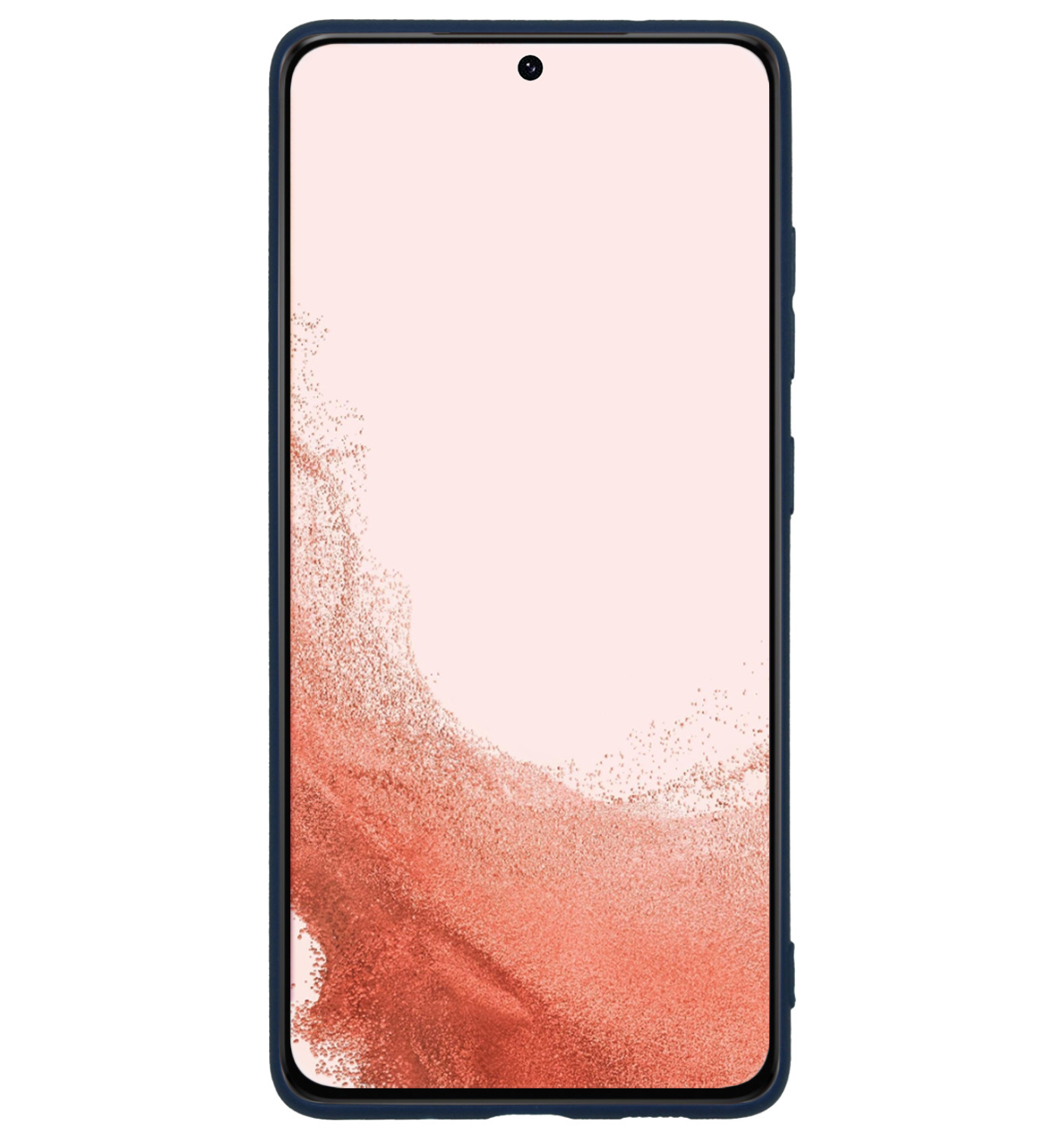 Nomfy Hoesje Geschikt voor Samsung S22 Hoesje Siliconen Cover Case Met Screenprotector - Hoes Geschikt voor Samsung Galaxy S22 Hoes Back Case - Donkerblauw