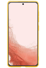 Nomfy Hoesje Geschikt voor Samsung S22 Hoesje Siliconen Cover Case Met Screenprotector - Hoes Geschikt voor Samsung Galaxy S22 Hoes Back Case - Geel