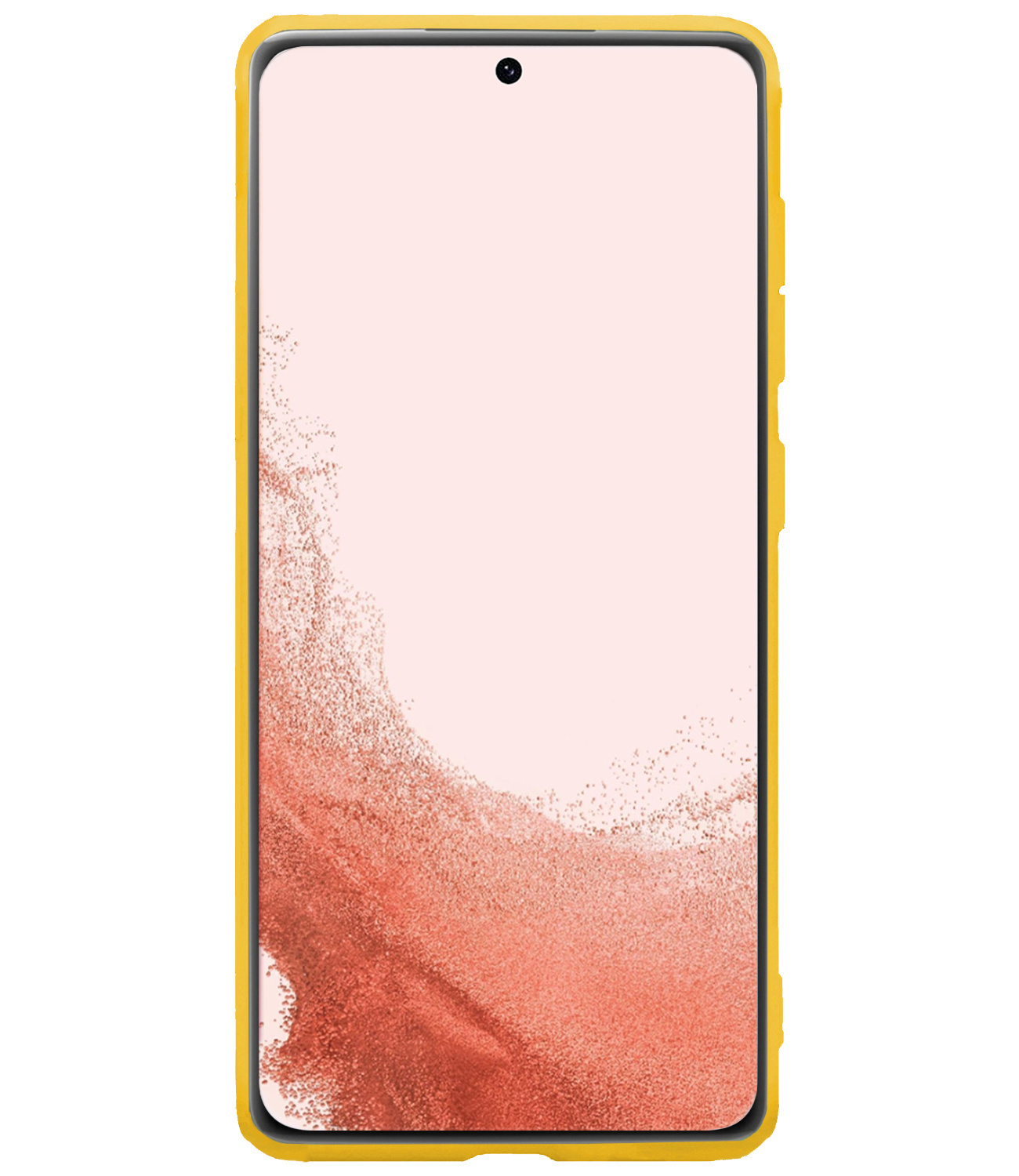 Nomfy Hoesje Geschikt voor Samsung S22 Hoesje Siliconen Cover Case Met Screenprotector - Hoes Geschikt voor Samsung Galaxy S22 Hoes Back Case - Geel