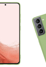 Nomfy Hoesje Geschikt voor Samsung S22 Hoesje Siliconen Cover Case Met Screenprotector - Hoes Geschikt voor Samsung Galaxy S22 Hoes Back Case - Groen