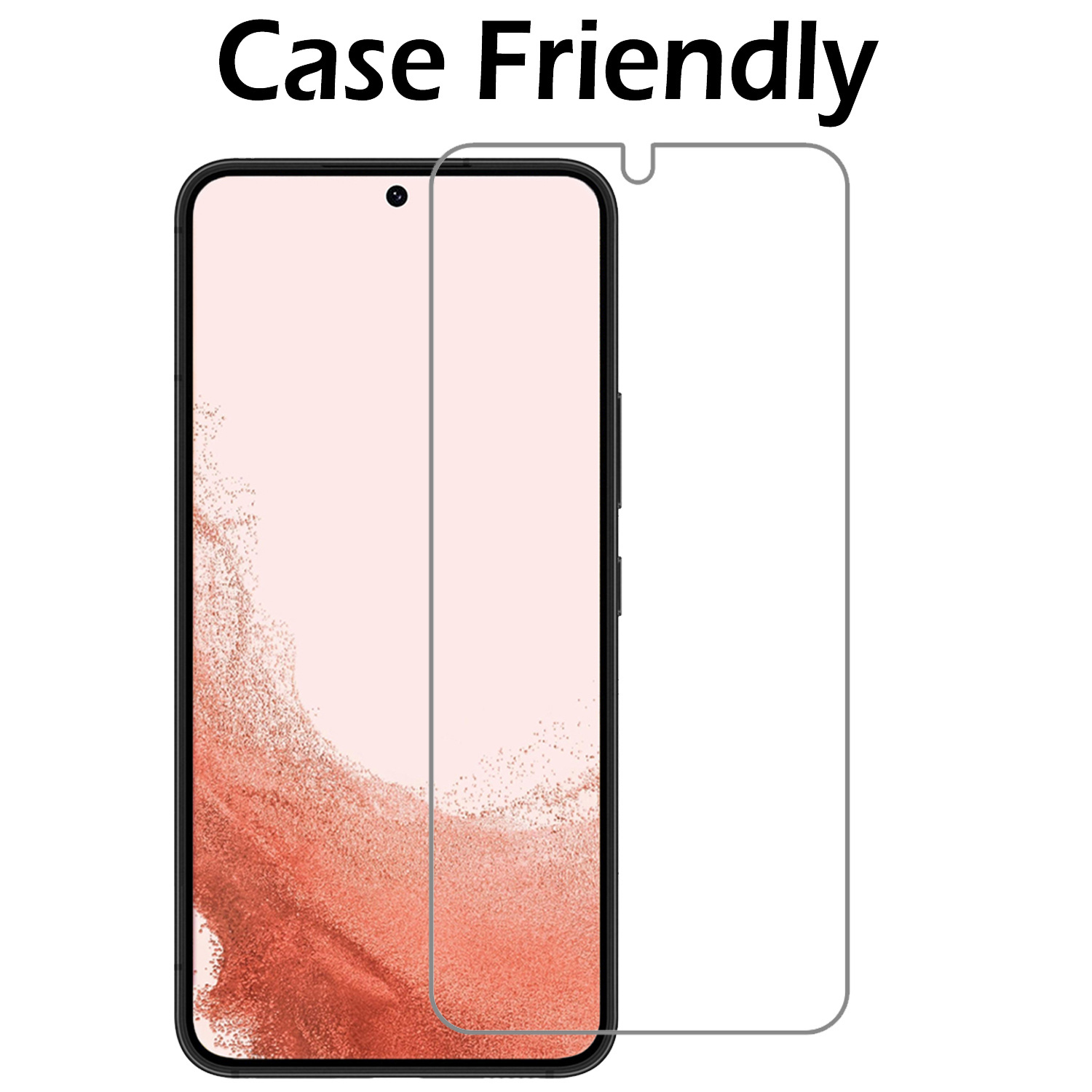 Nomfy Hoesje Geschikt voor Samsung S22 Hoesje Siliconen Cover Case Met Screenprotector - Hoes Geschikt voor Samsung Galaxy S22 Hoes Back Case - Wit