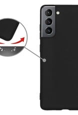 Nomfy Hoesje Geschikt voor Samsung S22 Hoesje Siliconen Cover Case Met Screenprotector - Hoes Geschikt voor Samsung Galaxy S22 Hoes Back Case - Zwart