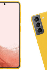 Nomfy Hoesje Geschikt voor Samsung S22 Hoesje Siliconen Cover Case Met 2x Screenprotector - Hoes Geschikt voor Samsung Galaxy S22 Hoes Back Case - Geel