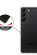 Nomfy Hoesje Geschikt voor Samsung S22 Hoesje Siliconen Cover Case Met 2x Screenprotector - Hoes Geschikt voor Samsung Galaxy S22 Hoes Back Case - Transparant