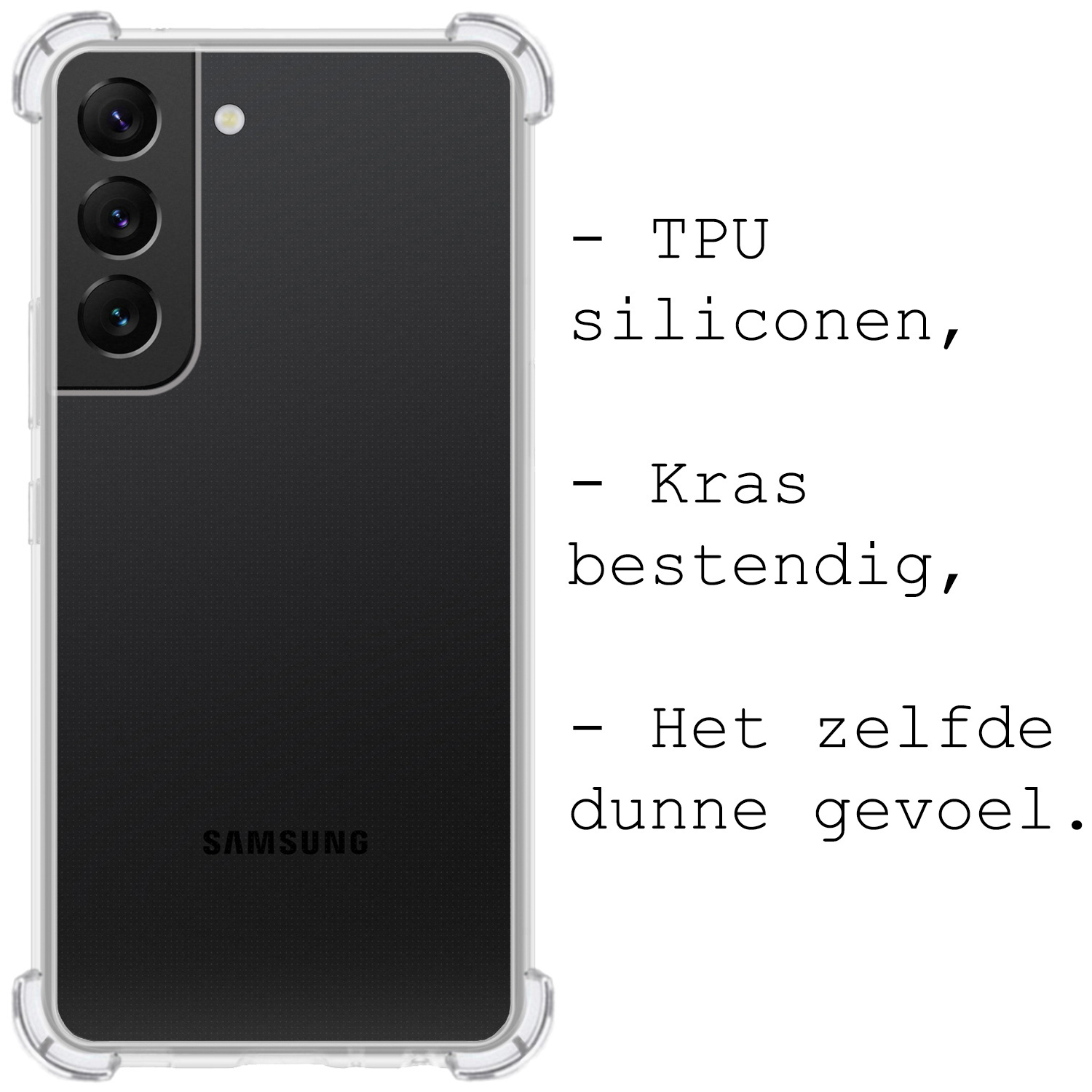 BASEY. Samsung Galaxy S22 Plus Hoesje Shockproof Met 2x Screenprotector