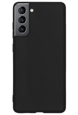 BASEY. Hoes Geschikt voor Samsung S22 Plus Hoesje Siliconen Back Cover Case Met Screenprotector - Hoesje Geschikt voor Samsung Galaxy S22 Plus Hoes Cover Hoesje - Zwart