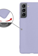 Nomfy Hoesje Geschikt voor Samsung S22 Plus Hoesje Siliconen Cover Case Met 2x Screenprotector - Hoes Geschikt voor Samsung Galaxy S22 Plus Hoes Back Case - Lila
