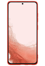 Nomfy Hoesje Geschikt voor Samsung S22 Plus Hoesje Siliconen Cover Case Met 2x Screenprotector - Hoes Geschikt voor Samsung Galaxy S22 Plus Hoes Back Case - Rood