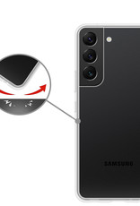 Nomfy Hoesje Geschikt voor Samsung S22 Plus Hoesje Siliconen Cover Case Met 2x Screenprotector - Hoes Geschikt voor Samsung Galaxy S22 Plus Hoes Back Case - Transparant