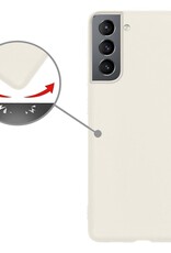 Nomfy Hoesje Geschikt voor Samsung S22 Plus Hoesje Siliconen Cover Case Met 2x Screenprotector - Hoes Geschikt voor Samsung Galaxy S22 Plus Hoes Back Case - Wit