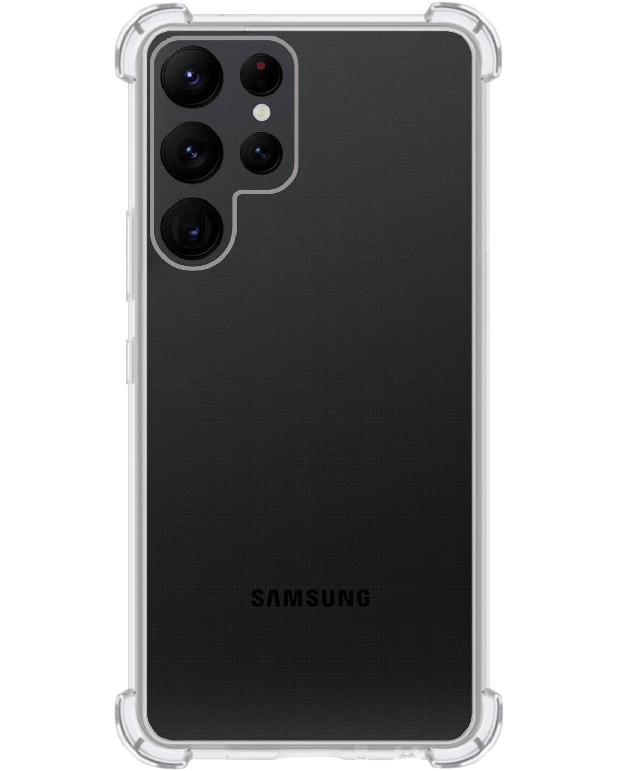BASEY. Hoes Geschikt voor Samsung S22 Ultra Hoesje Shock Proof Case Hoes Siliconen Met Screenprotector - Hoesje Geschikt voor Samsung Galaxy S22 Ultra Hoes Cover Shockproof - Transparant