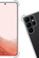 Nomfy Hoesje Geschikt voor Samsung S22 Ultra Hoesje Shock Proof Cover Case Shockproof Met Screenprotector - Hoes Geschikt voor Samsung Galaxy S22 Ultra Hoes Siliconen Back Case - Transparant