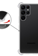 Nomfy Hoesje Geschikt voor Samsung S22 Ultra Hoesje Shock Proof Cover Case Shockproof Met 2x Screenprotector - Hoes Geschikt voor Samsung Galaxy S22 Ultra Hoes Siliconen Back Case - Transparant